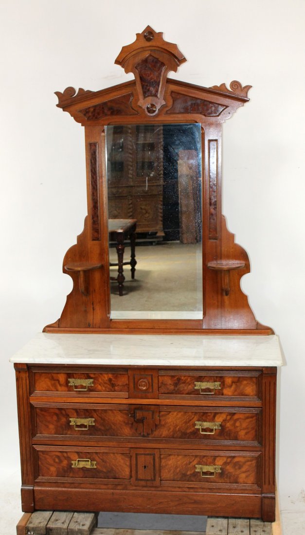 American Victorian dresser with mirror (1 of 5)