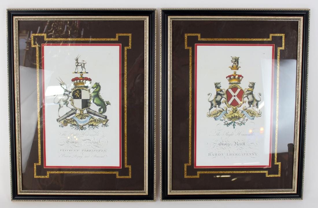 Pair of framed family crest prints (1 of 5)