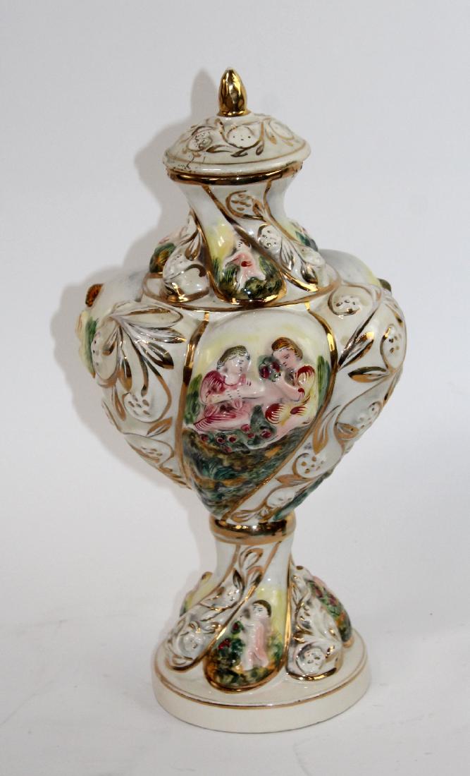 Capodimonte porcelain lidded vase (1 of 5)