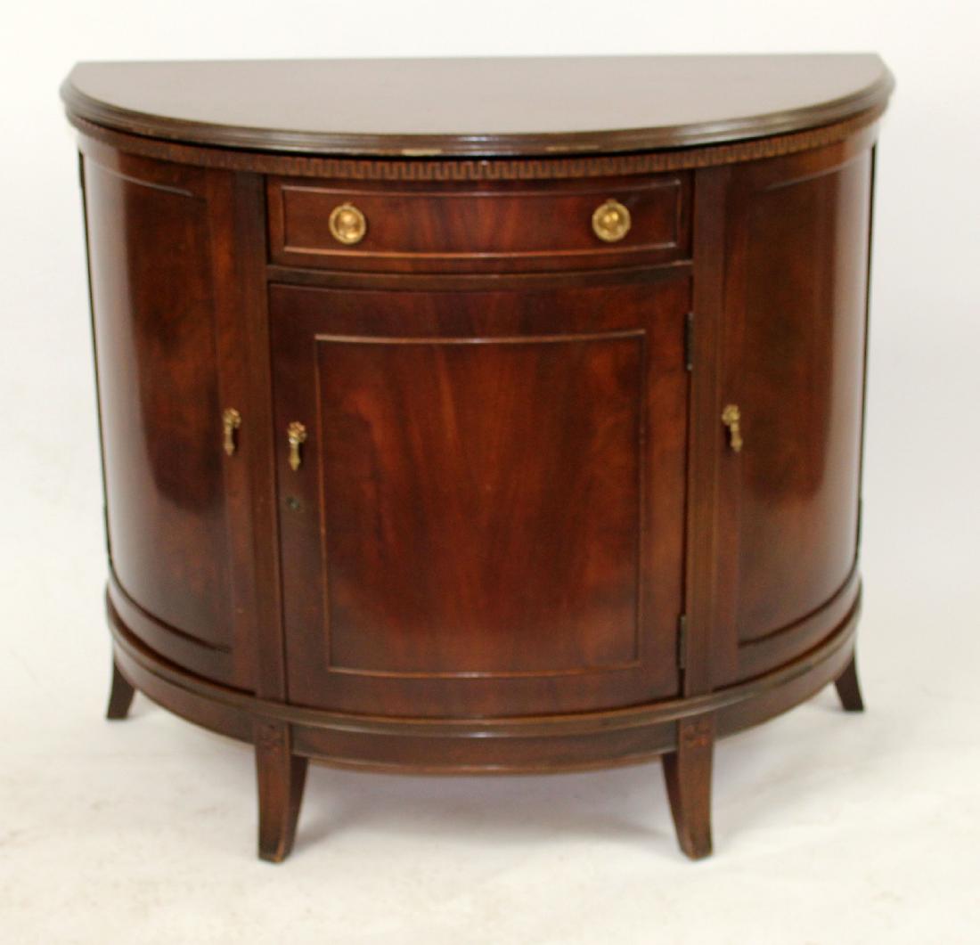 Demi lune mahogany bar cabinet (1 of 5)