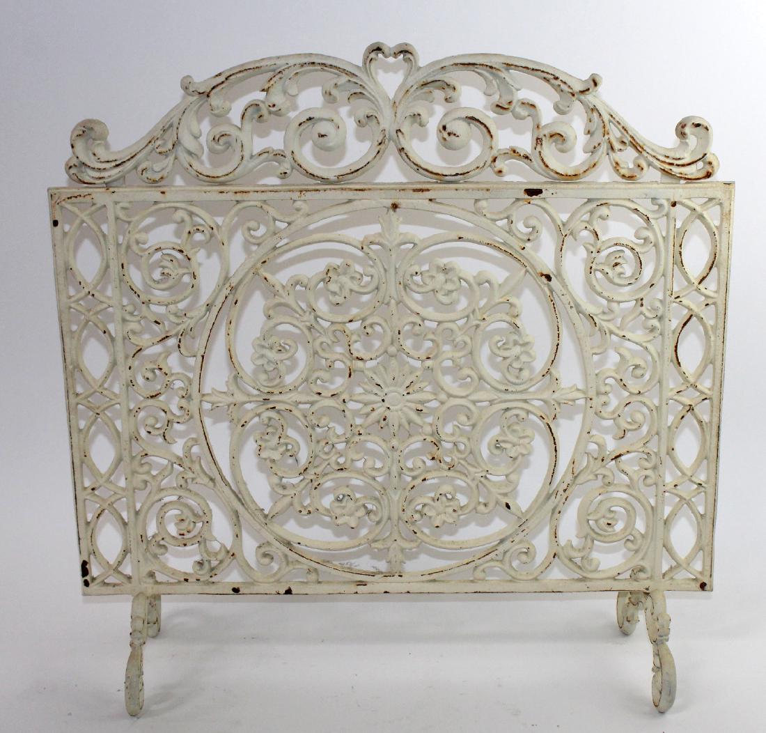 Painted cast iron fire screen (1 of 5)
