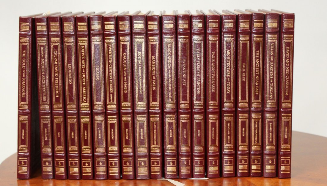 Lot of 19 red leather Easton Press art books (1 of 4)