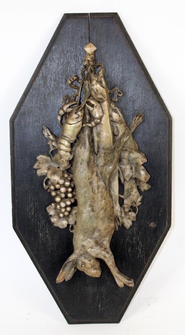 French relief hunt theme plaque with game (1 of 5)