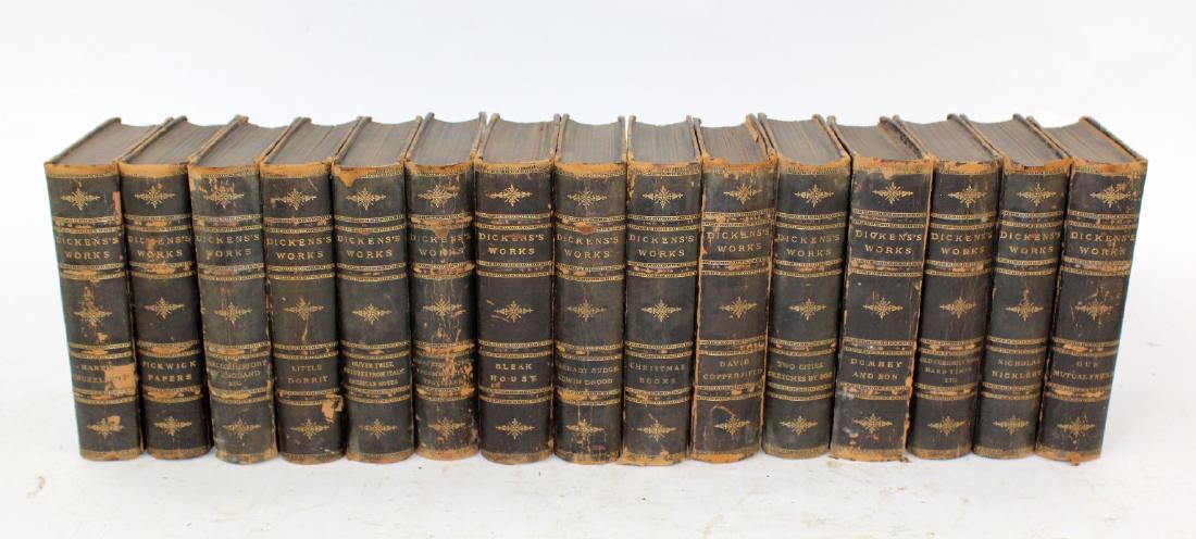 Lot of 15 leather bound Dickens Works books (1 of 5)