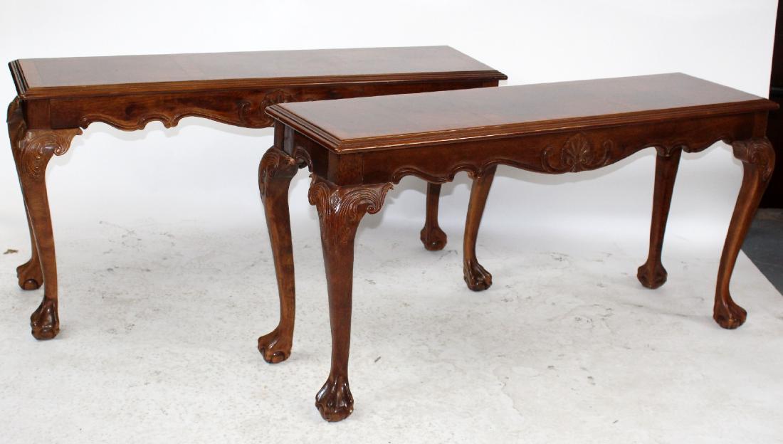 Pair of mahogany console tables (1 of 4)