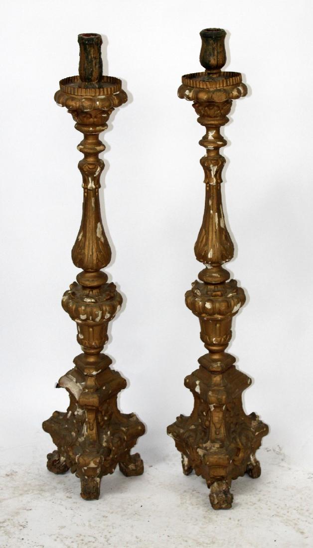 Pair of French giltwood candle holders (1 of 5)