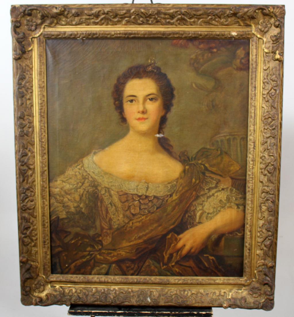 Oil on canvas portrait of a young woman (1 of 4)