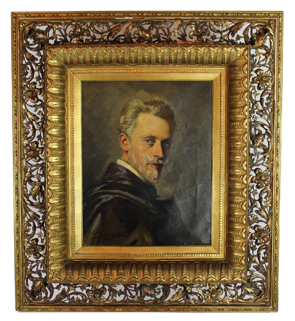 Oil on canvas self portrait Emile Bogaers (1 of 7)