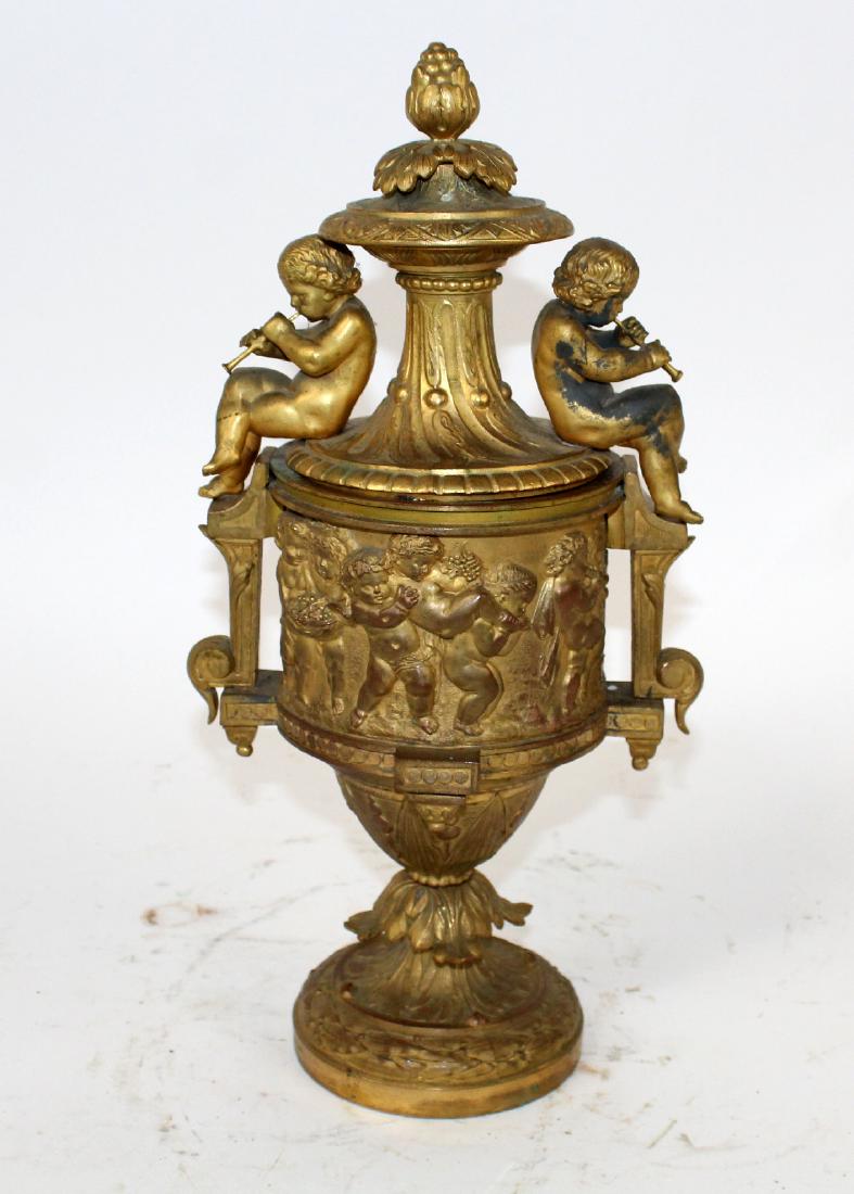 French Louis XVI gilt bronze lidded urn (1 of 7)