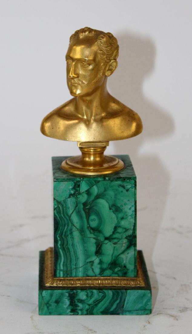 Gilt bronze bust on malachite base (1 of 5)