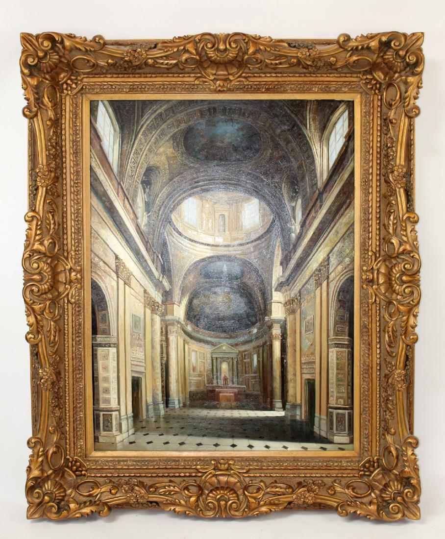 Large scale oil on canvas interior scene (1 of 4)