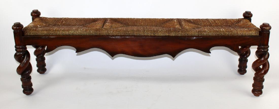 Mahogany barley twist leg bench (1 of 4)