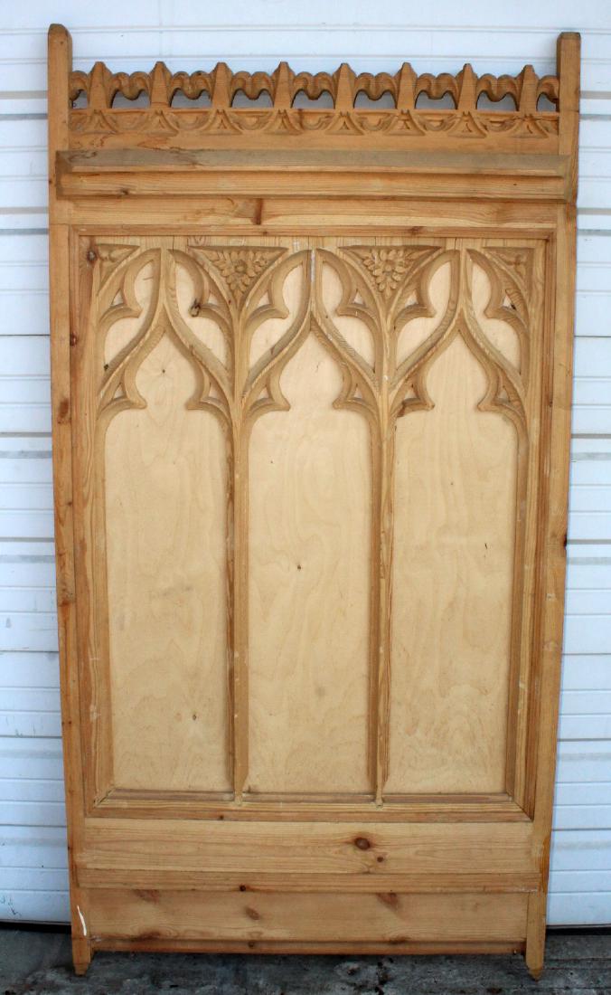 Gothic Revival carved pine panel (1 of 3)