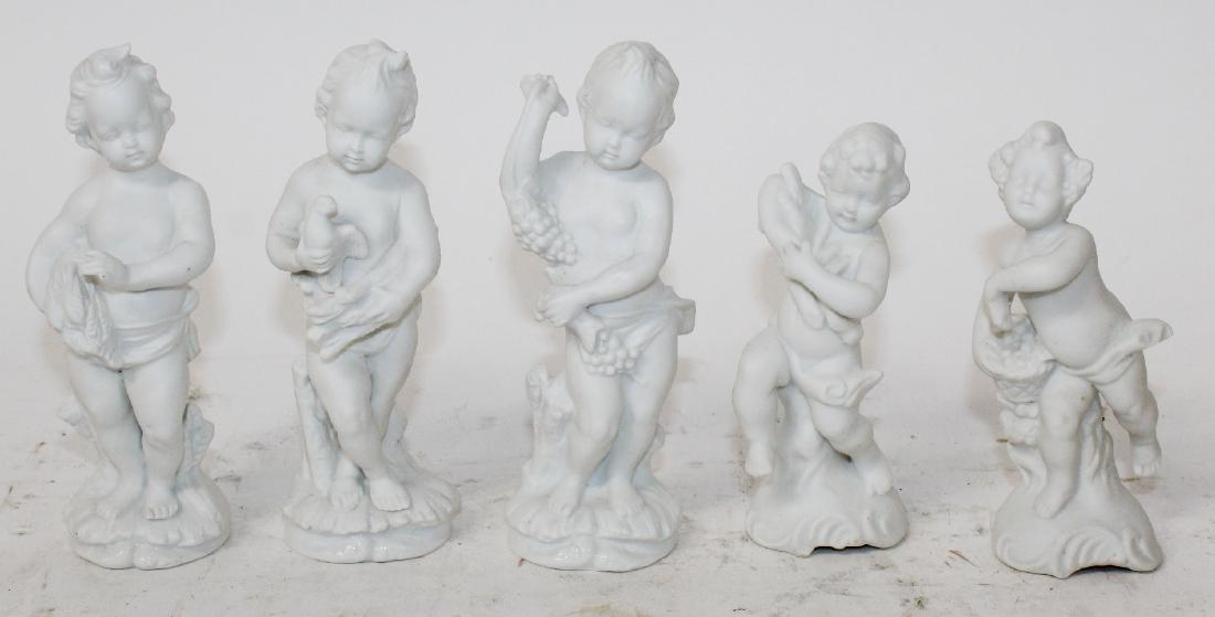 Lot of 5 French Parian porcelain cherubs (1 of 5)