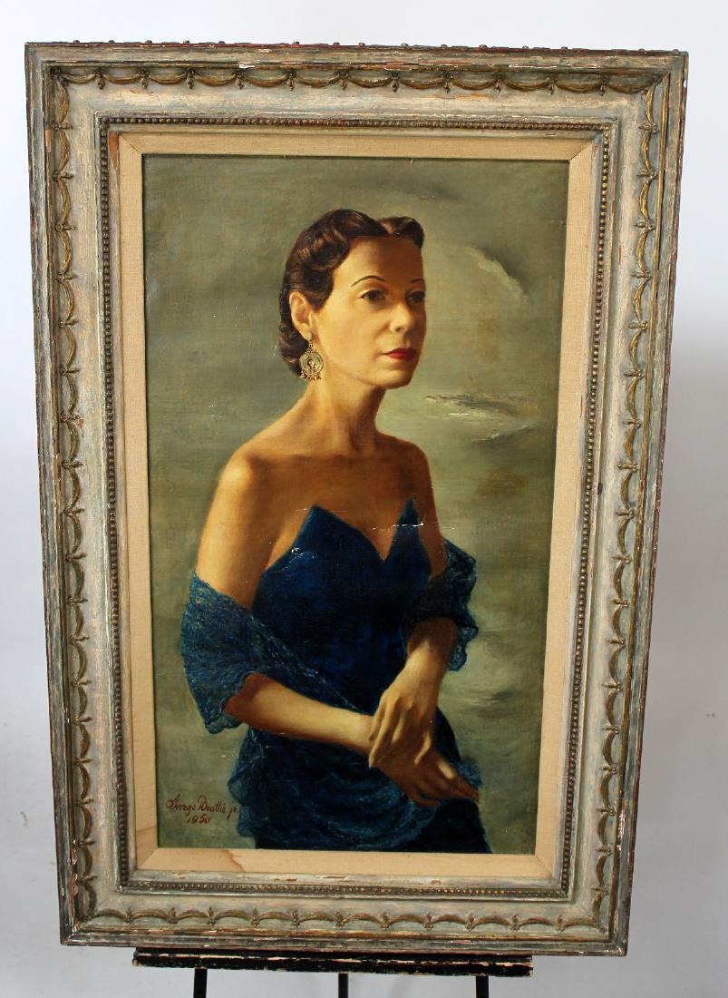 George Beattie Jr oil on canvas portrait of a woman (1 of 6)