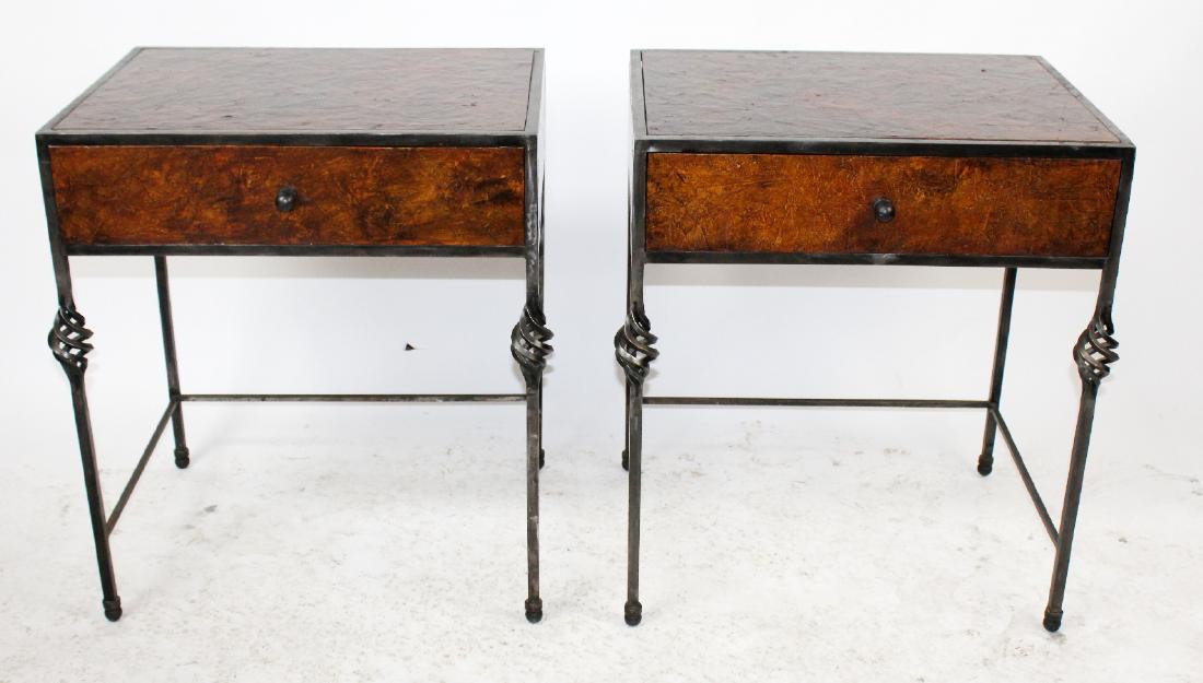 Pair of faux penshell designer end tables (1 of 4)