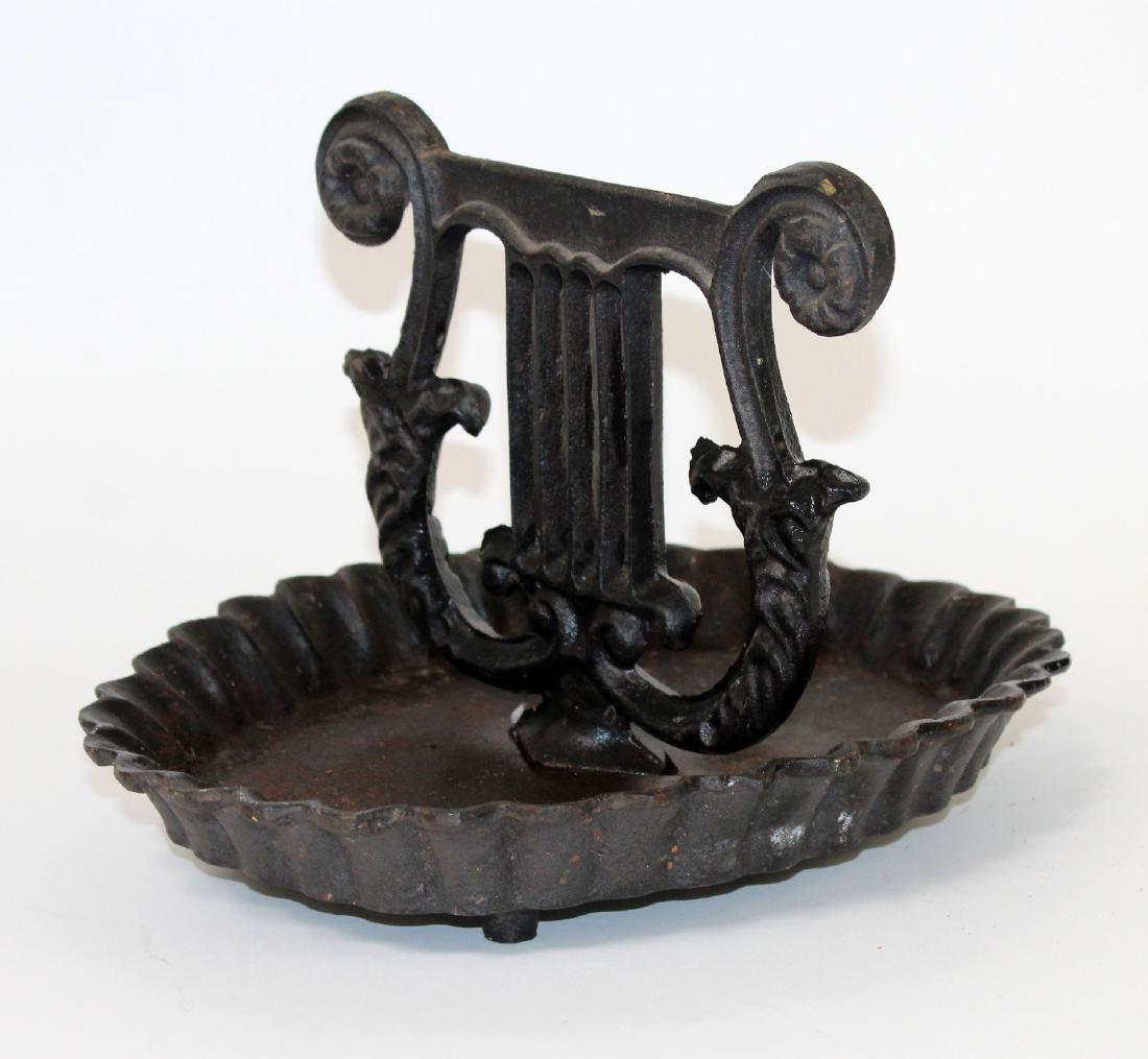 Cast iron boot scrape with lyre (1 of 6)