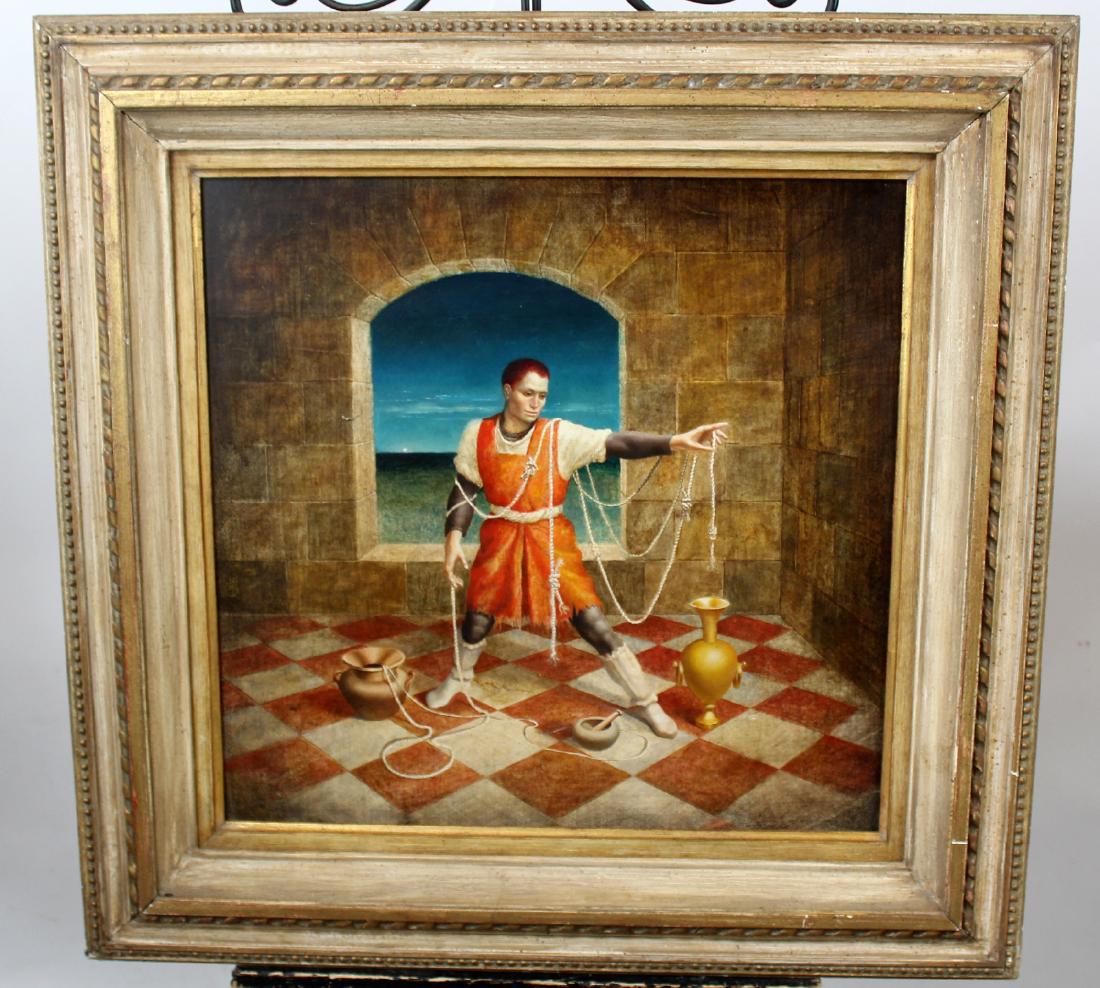 Bruce Hafley painting on board (1 of 2)