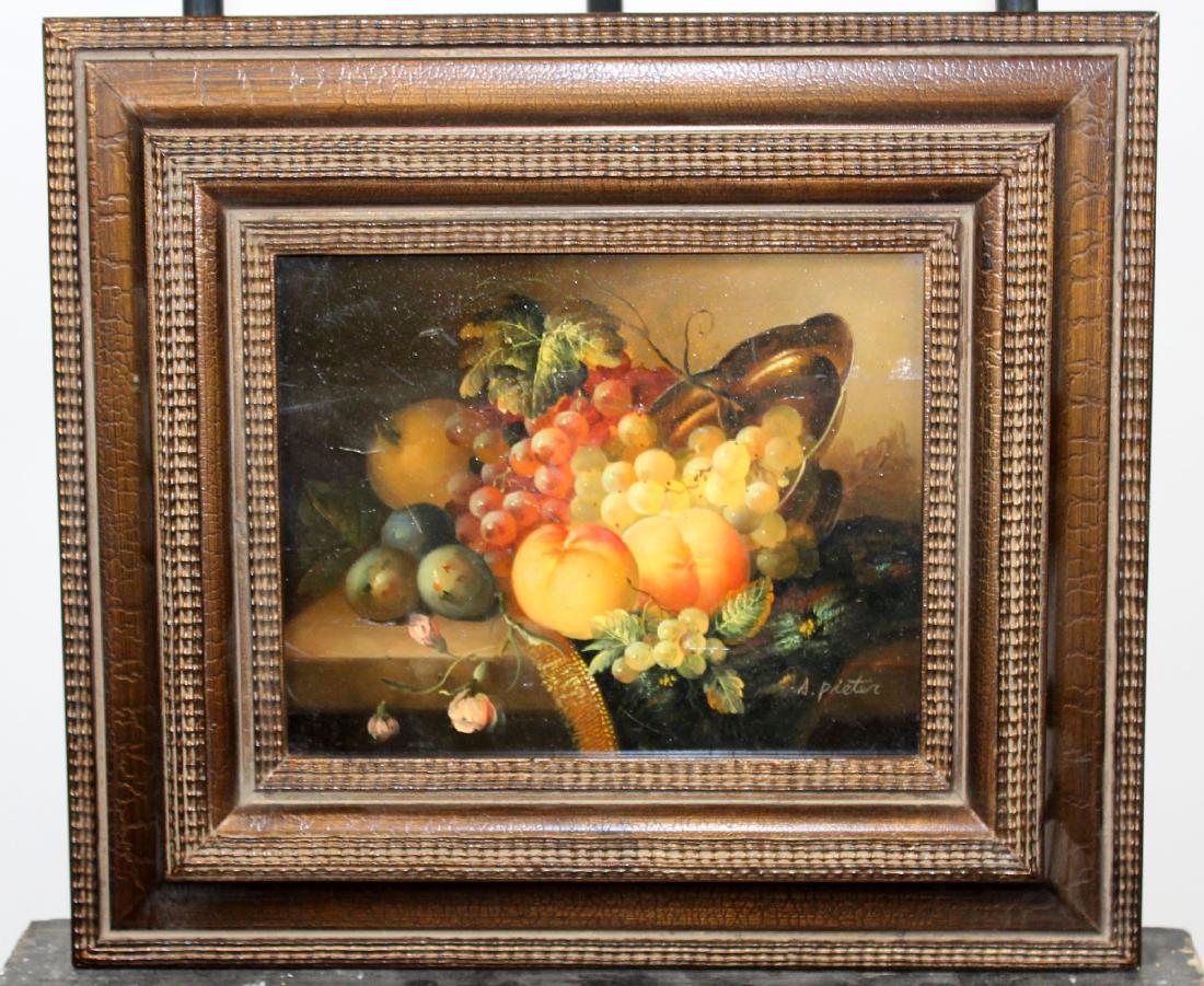 Oil on board still life with fruit (1 of 4)
