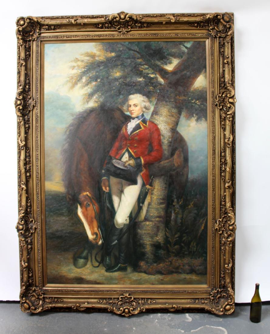 Palatial oil on canvas English nobleman with horse (1 of 5)