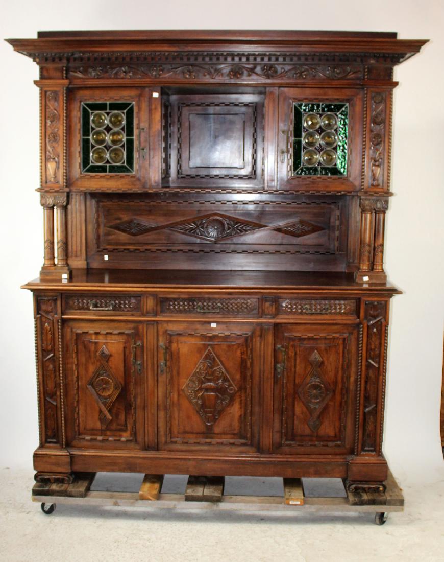 Italian neo-classical buffet with stained glass doors (1 of 8)