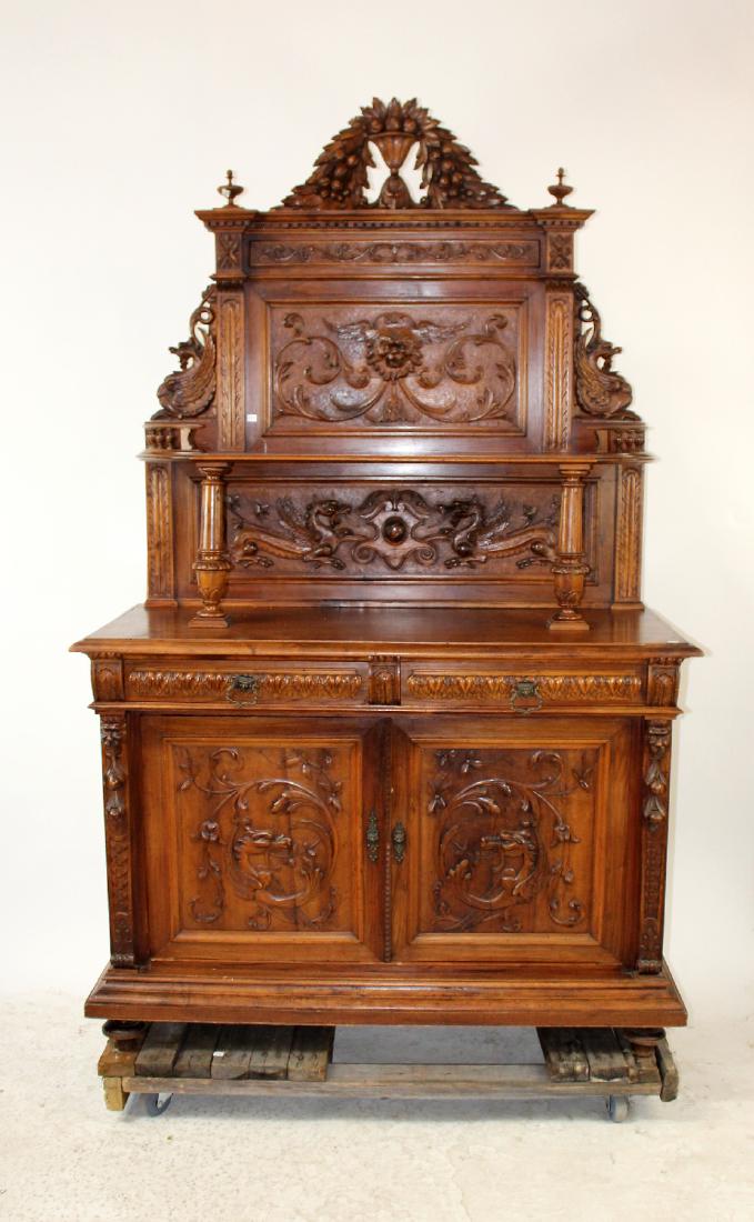 Italian Umbertine server with carved dragons (1 of 5)