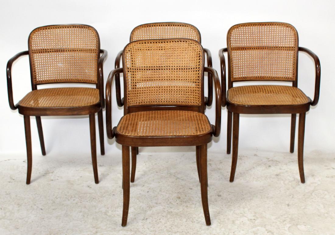 Set of 4 Stendig bentwood & cane armchairs (1 of 6)