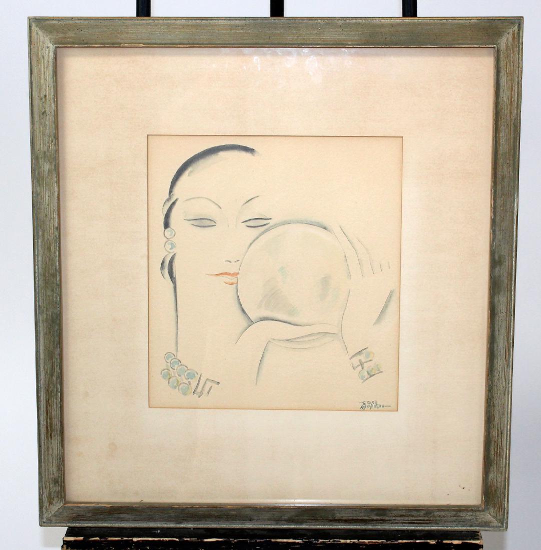 Art Deco watercolor abstract E Fred Anderson (1 of 5)