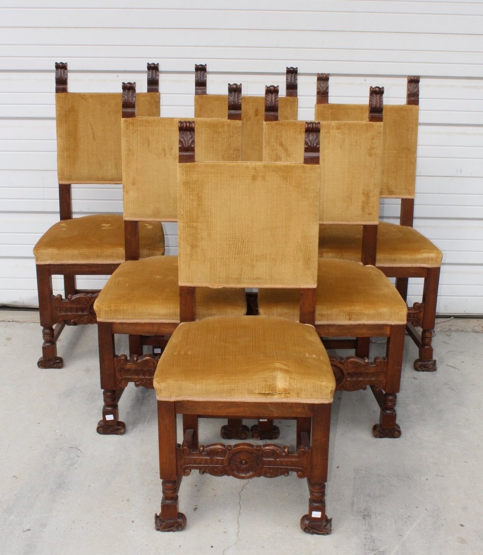 Set of 6 Italian Renaissance chairs: Set of 6 Italian Renaissance chairs. 41 1/2"h x 18 1/2"w