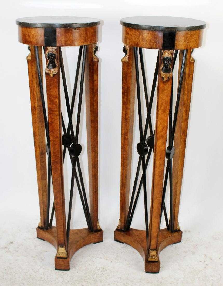 Pair of Neo-Classical style marble top pedestals (1 of 5)