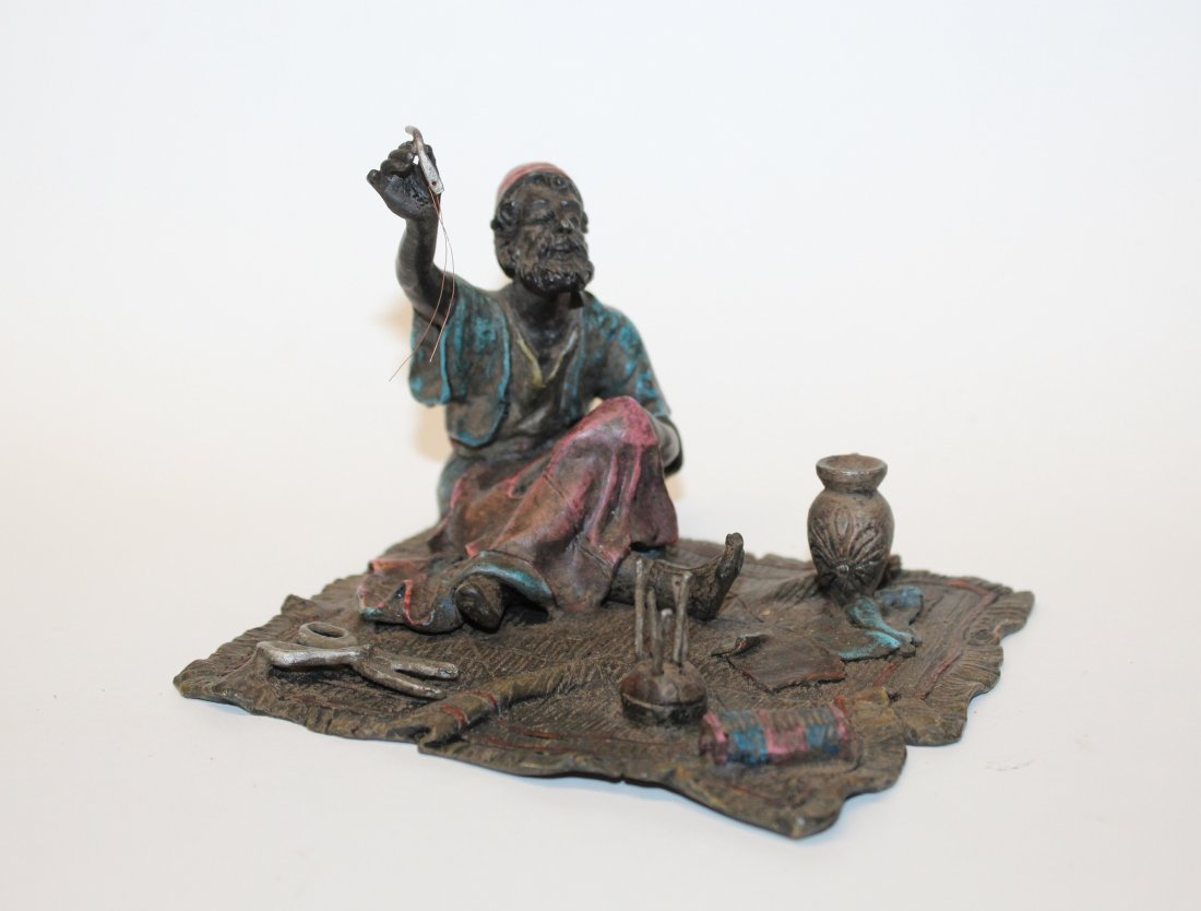 Austrian bronze figurine carpet weaver (1 of 4)