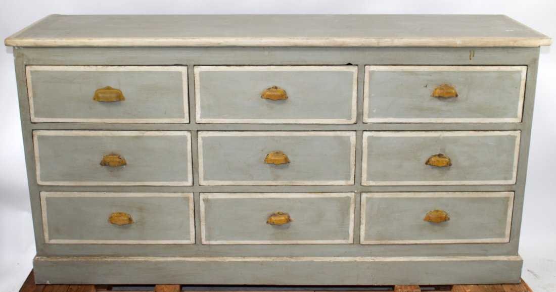 French Louis Philippe painted 9-drawer chest (1 of 4)