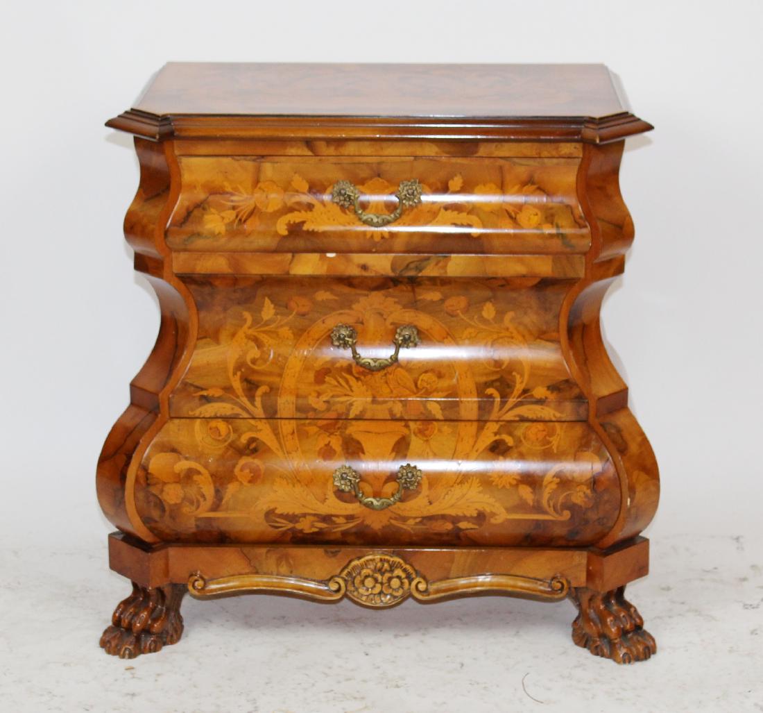 Italian marquetry bombe commode (1 of 7)