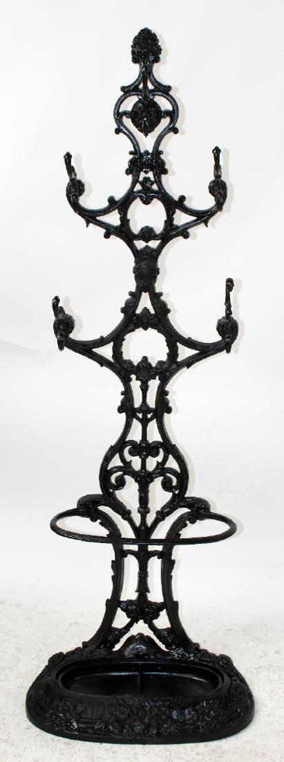 Antique French Alfred Corneau Charleville halltree: Antique French Alfred Corneau Charleville cast iron halltree. 20th century. 69"h x 24"w
