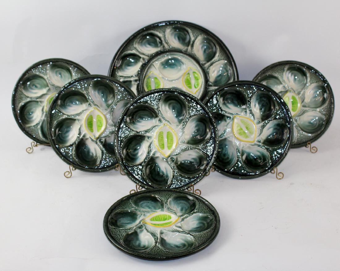 St Clement French Majolica oyster plates (1 of 6)