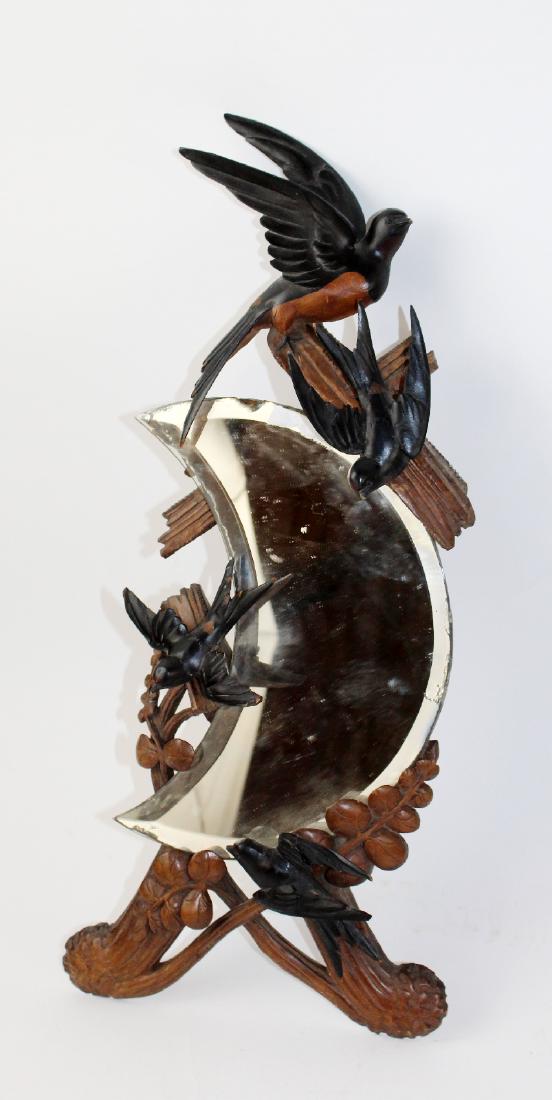 French carved walnut vanity mirror with birds (1 of 5)