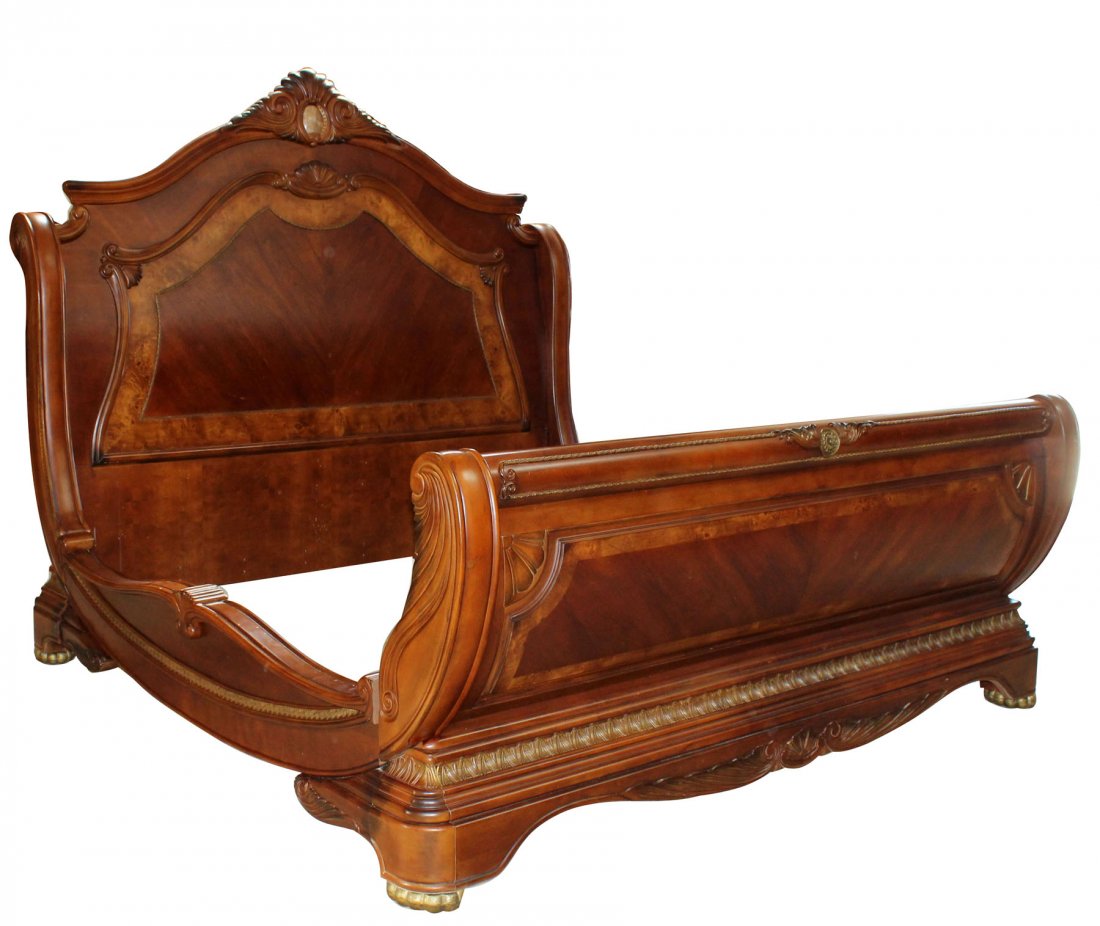 Michael Amini mahogany king size sleigh bed (1 of 8)