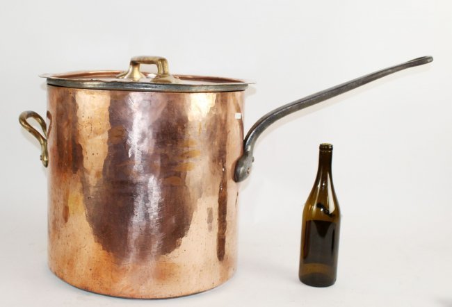 Giant French Jules Gaillard copper stock pot with lid (1 of 7)