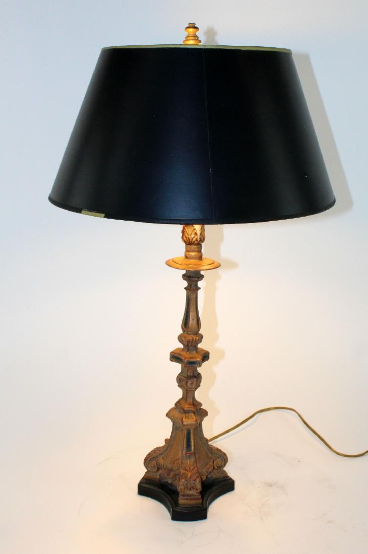 Cast gilt candlestick lamp (1 of 4)