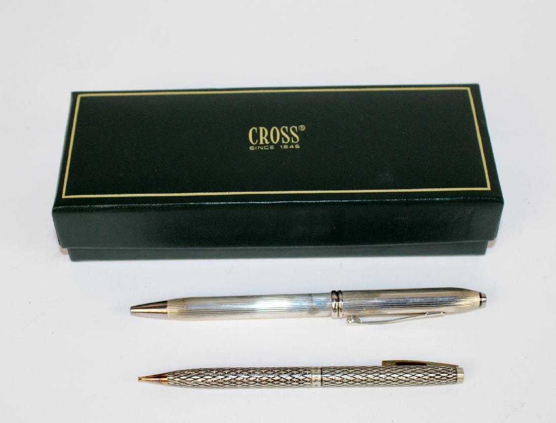 Lot of 2 antique pens: Sheaffer sterling & Cross (1 of 3)