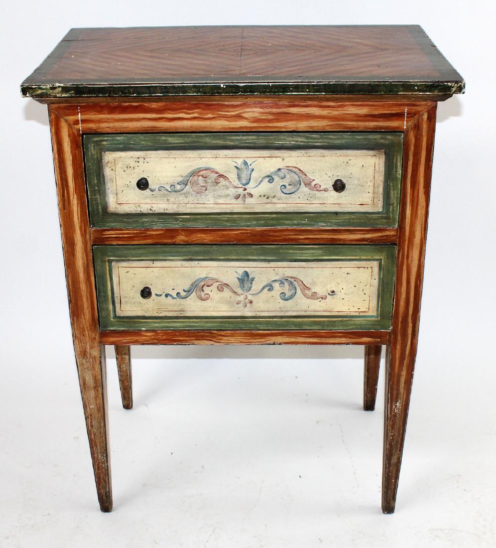 Italian painted 2 drawer commode (1 of 7)