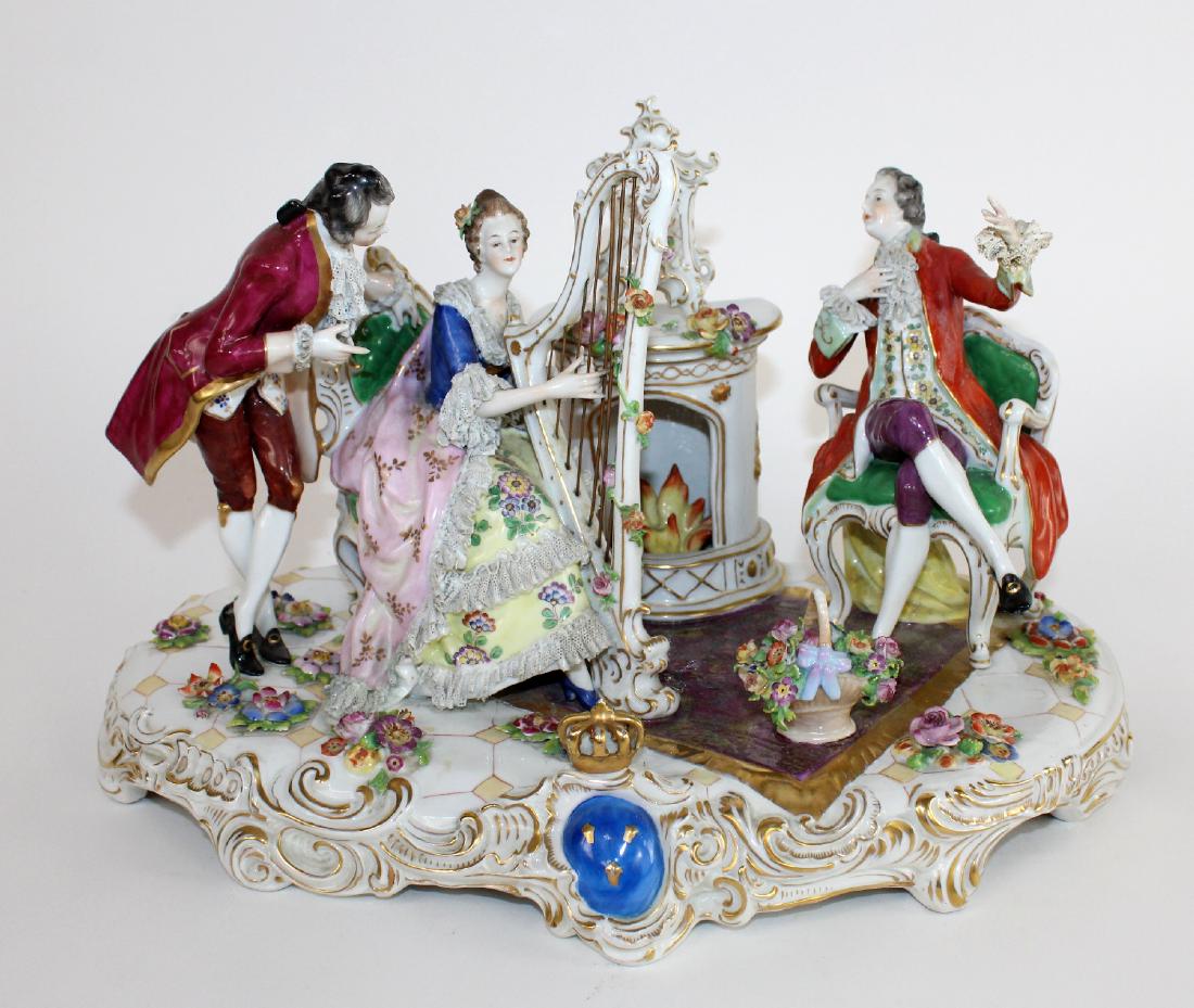German porcelain figural grouping - parlor scene (1 of 10)