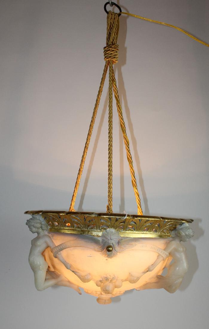 Italian carved figural marble dome chandelier (1 of 4)