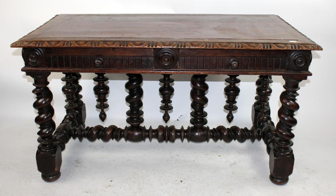 French bureauplat desk with twist legs (1 of 6)