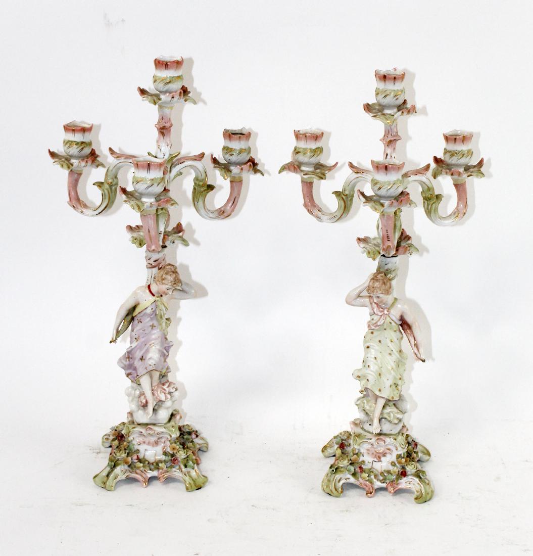 Pair of German porcelain candelabras (1 of 7)