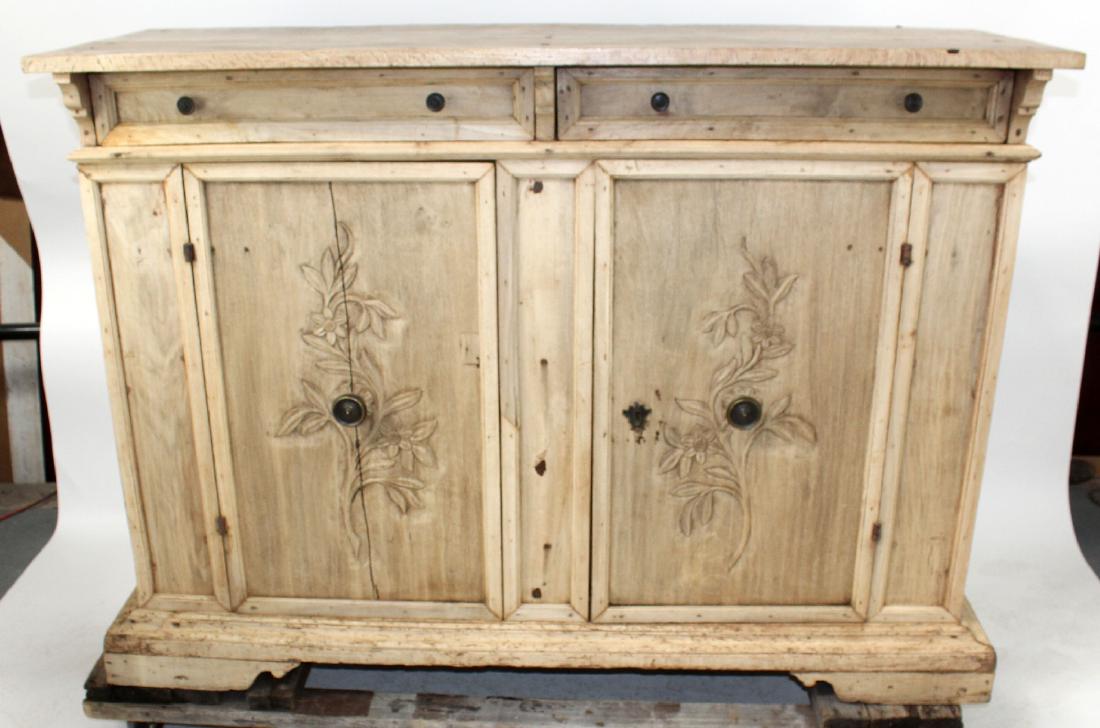 Italian bleached walnut & oak credenza (1 of 6)
