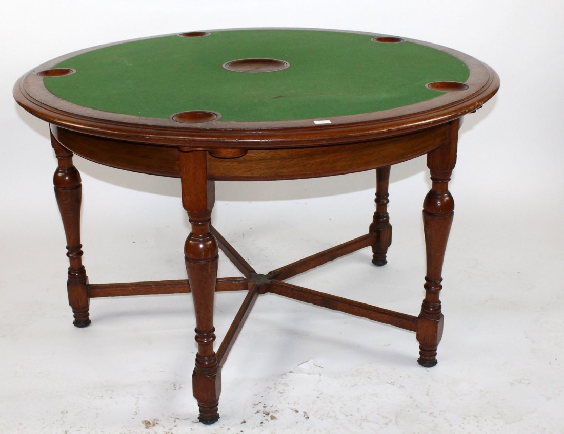 French poker table in oak with table top (1 of 6)