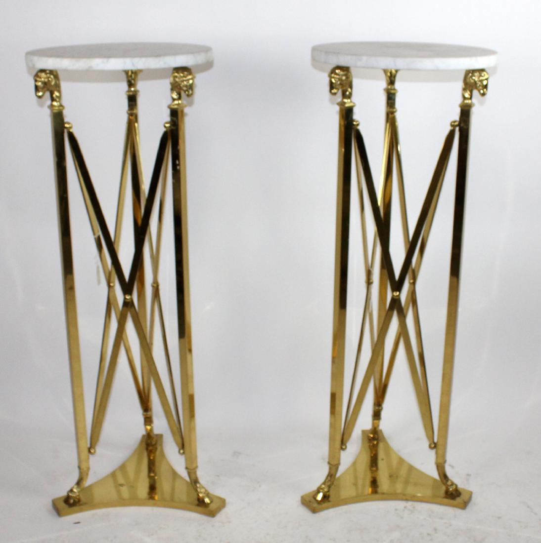 Pair Maison Jansen design brass plant stands (1 of 5)