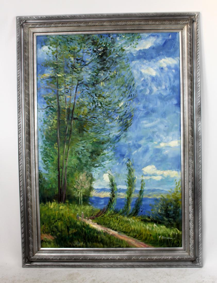 Grand scale oil on canvas Impresssionist landscape (1 of 6)