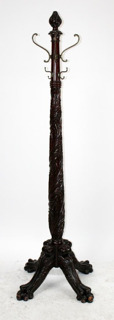 Carved mahogany coat rack (1 of 4)